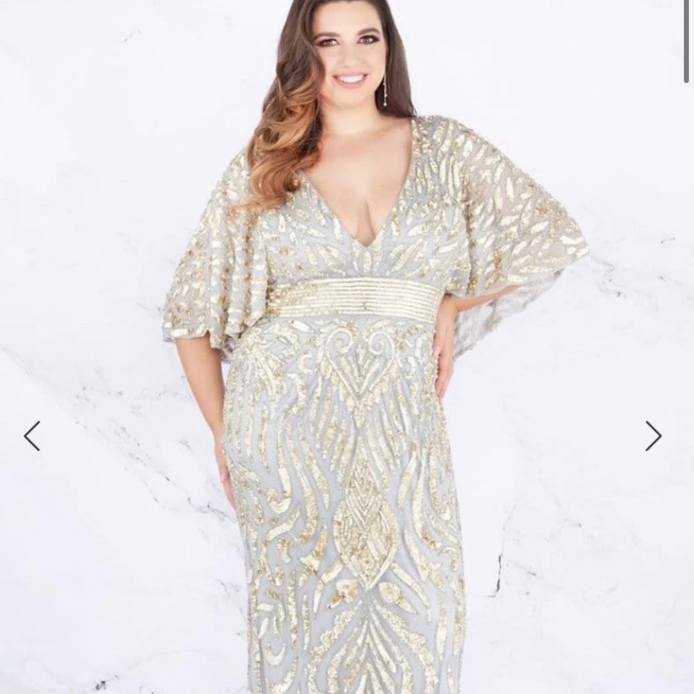 Mac Duggal Sequin V-Neck Sheath Dress